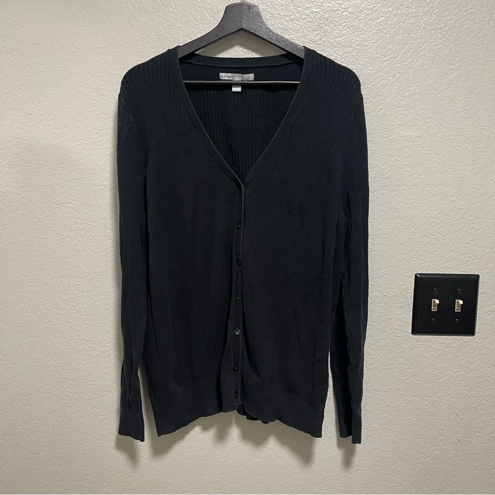 Old Navy Women’s VNeck Button Up Black Cardigan Size XXL